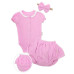 Baby Nellys 3-dílná mušelínová soupravička, body, kraťasky + čelenka GIRL, růžová, vel. 68