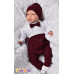 Baby Nellys 3-dílná sada Hubert, body s motýlkem, tepláčky a čepička - bordo, vel. 98