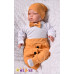 Baby Nellys 3-dílná sada Hubert, body s motýlkem, tepláčky a čepička - hořčicová, vel. 80