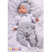 Baby Nellys 3-dílná sada Hubert, body s motýlkem, tepláčky a čepička - šedý, vel. 98