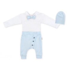 Baby Nellys 3-dílná sada Hubert, body s motýlkem, tepláčky a čepička - sv. modrá, vel. 98