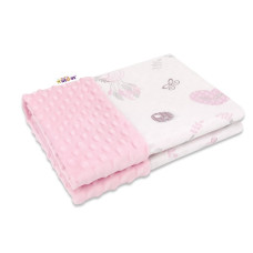 Baby Nellys Bavlněná deka s Minky 100x75cm, New Love Baby - růžová