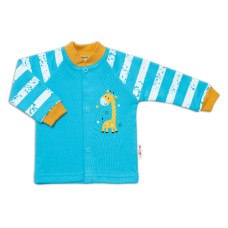 Baby Nellys Bavlněná košilka Giraffe, tyrkysová