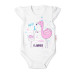 Baby Nellys Bavlněné kojenecké body, kr. rukáv, Flamingo - bílé, vel. 62 Baby Nellys Bavlněné kojenecké body, kr. rukáv, Flamingo - bílé, vel. 62