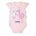 Baby Nellys Bavlněné kojenecké body, kr. rukáv, Flamingo - sv. růžové, vel. 62 Baby Nellys Bavlněné kojenecké body, kr. rukáv, Flamingo - sv. růžové, vel. 62