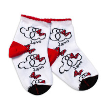 Baby Nellys Bavlněné ponožky Minnie Love - bílé, vel. 104/116
