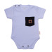 Baby Nellys Bavlněné žebrované body s kapsičkou, kr. rukáv, Summer Boy - sv. modré, vel.86