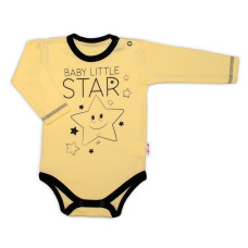 Baby Nellys Body dlouhý rukáv, žluté, Baby Little Star, vel. 80