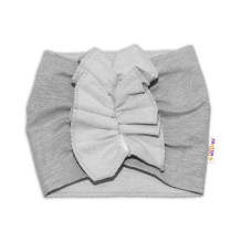 BABY NELLYS Dětská čelenka Turban, šedá, 2 - 3 roky