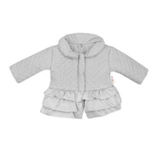 Baby Nellys Dětská přechodová bundička  s volánky, šedá, vel. 80