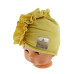 Baby Nellys Jarní/podzimní bavlněná čepice - turban, hořčicová, vel. 80/86