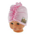 Baby Nellys Jarní/podzimní bavlněná čepice - turban, sv. růžová