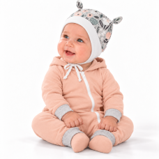 Baby Nellys Kojenecká čepička uzlíček na zavazování - Palouček, mátová, vel. 68/74