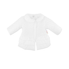 Baby Nellys Kojenecká přechodová bundička  s volánky, bílá, vel. 68