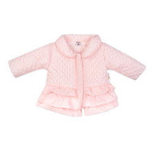 Baby Nellys Kojenecká přechodová bundička  s volánky, světle růžová