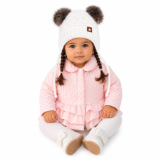 Baby Nellys Kojenecká přechodová bundička  s volánky, světle růžová