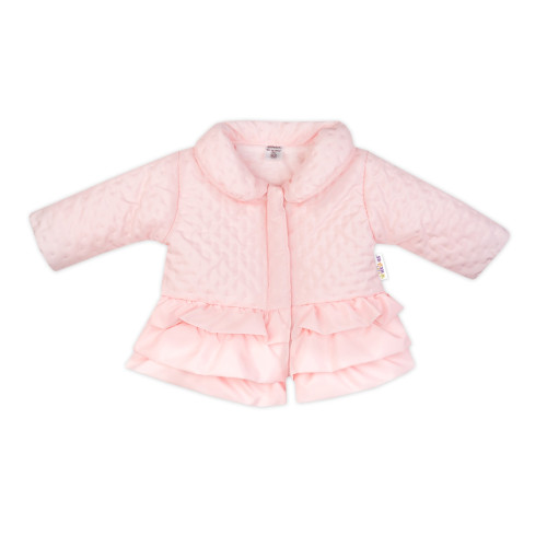 Baby Nellys Kojenecká přechodová bundička s volánky, světle růžová Baby Nellys Kojenecká přechodová bundička s volánky, světle růžová