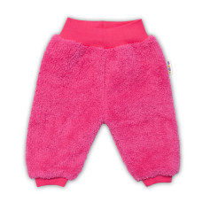 Baby Nellys Kojenecké chlupáčkové tepláčky Cute Bunny - malinové, vel. 68