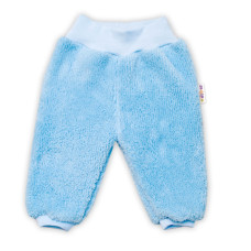 Baby Nellys Kojenecké chlupáčkové tepláčky Cute Bunny - modré, vel. 74