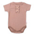 Baby Nellys Kojenecké žebrované body s knoflíčky kr. rukáv, Girl - hnědé