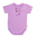 Baby Nellys Kojenecké žebrované body s knoflíčky kr. rukáv, Girl - lila, vel. 68