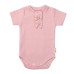 Baby Nellys Kojenecké žebrované body s knoflíčky kr. rukáv, Girl - pudrové, vel. 80