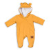 Baby Nellys Kojenecký teplákový overal s kapucí Teddy - hořčicový, vel. 86