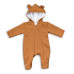 Baby Nellys Kojenecký teplákový overal s kapucí Teddy - karamelový, vel. 80