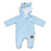 Baby Nellys Kojenecký teplákový overal s kapucí Teddy - sv. modrý, vel. 86
