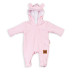Baby Nellys Kojenecký teplákový overal s kapucí Teddy - sv. růžový, vel. 86
