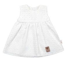 Baby Nellys Lehké Handmade šatičky Madeira, bílé, vel. 92