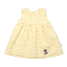 Baby Nellys Lehké Handmade šatičky Madeira, žluté, vel. 98