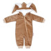 Baby Nellys Manšestrová kombinézka/overálek s kožíškem Cute Bunny - hnědá, vel. 68/74