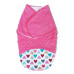 Baby Nellys Zavinovačka, spacáček s minky, 0-6m - Srdíčka, minky růžová