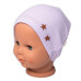 Baby Nellys Žebrovaná čepice Hvězdičky - lila, vel. 80/86