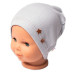 Baby Nellys Žebrovaná čepice Hvězdičky - šedá