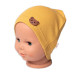 Baby Nellys Žebrovaná čepice Medvídek - hořčicová, vel. 92/98