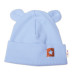 Baby Nellys Žebrovaná dvouvrstvá čepice s oušky TEDDY - sv. modrá, vel. 68/74