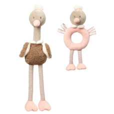 BabyOno Sada edukačních hraček - Ostrich Mcknox family, šedá, růžová