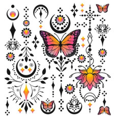 Barevná, veselá nažehlovačka Tulimi, Sunshine Butterflies - malý arch