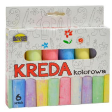 Barevné chodníkové křídy, 6ks v krabičce