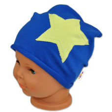 Bavlněná čepička Stars Baby Nellys ® - tm. modrá, vel. 98