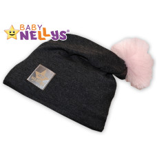 Bavlněná čepička Tutu květinka Baby Nellys ® - grafit, 48-52, 2-8let