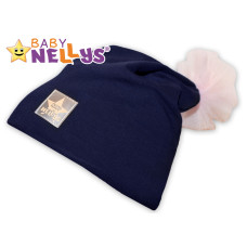 Bavlněná čepička Tutu květinka Baby Nellys ® - granátová, 48-52, 2-8let