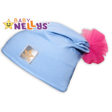 Bavlněná čepička Tutu květinka Baby Nellys ® - sv. modrá, 48-52, 2-8let