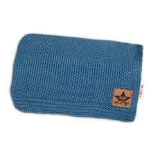 Bavlněná deka, dečka pletená, BASIC, 80x90cm, navy