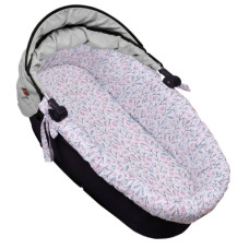 Bavlněná vložka do kočárků/koše s pěnovou matrací, Baby Nellys, Kalina, bílá