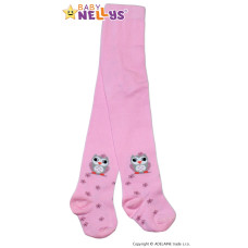 Bavlněné punčocháče Baby Nellys ®  - Sovička růžové, vel. 104/110