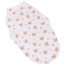 Bavlněný zavinovací vak, zavinovačka Premium Bear, bílá/hnědá