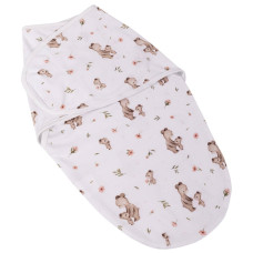 Bavlněný zavinovací vak, zavinovačka Premium  Mommy Bear, bílá/hnědá